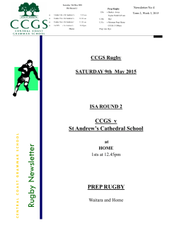 Rugby Newsletter Number 4 Term 2 Week 3 - CCGS Portal