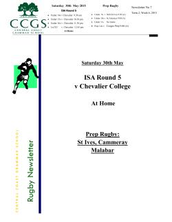 Rugby Newsletter Number 7 Term 2 Week 6 - CCGS Portal