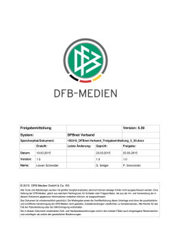Freigabemitteilung Nr. 36 DFBnet Verband Version 5.30