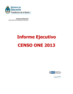 Informe Ejecutivo CENSO ONE 2013