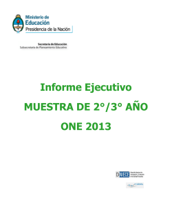 Informe Ejecutivo MUESTRA DE 2Â°/3Â° AÃO ONE 2013