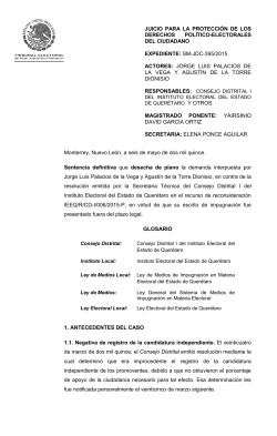 SM-JDC-395/2015 - Tribunal Electoral del Poder Judicial de la