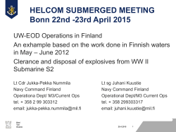 HELCOM SUBMERGED MEETING Bonn 22nd