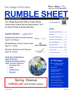 April 2015 Rumble Sheet newsletter