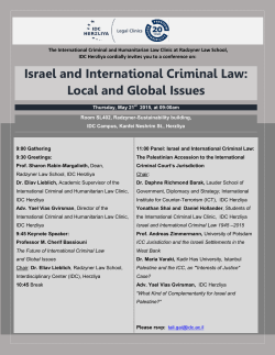 Israel and International Criminal Law: Local and Global Issues