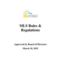 MLS Rules & Regulations - MLSListing What`s New