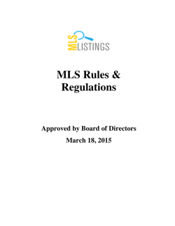 MLS Rules & Regulations - MLSListing What`s New