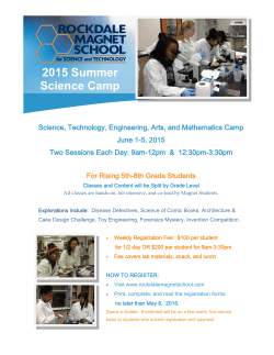 2015 Summer Science Camp - Rockdale County Public Schools