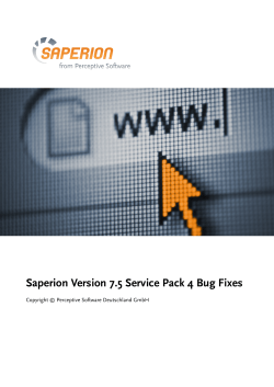 Saperion Version 7.5 Service Pack 4 Bug Fixes 1 Introduction