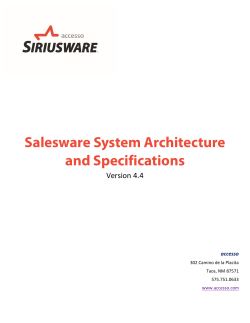 Salesware System Architecture and Specifications