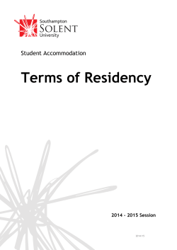 Terms of Residency - Portal - Southampton Solent University