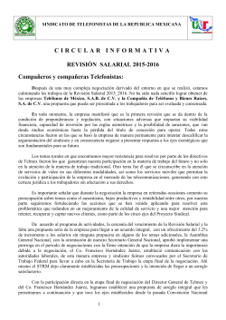 Circular - Sindicato de Telefonistas de la RepÃºblica Mexicana