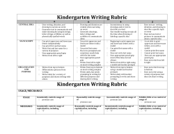 Kindergarten Writing Rubric Kindergarten Writing Rubric