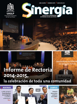 Informe de RectorÃ­a 2014-2015, - Universidad AutÃ³noma de San