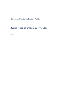 About Zydus Hospira Oncology Pvt. Ltd. - Zydus Portal