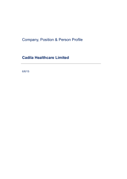 Company, Position & Person Profile Cadila Healthcare Limited