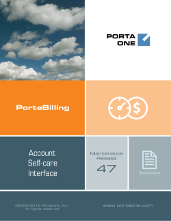 PortaBilling Account Self-care Interface Guide