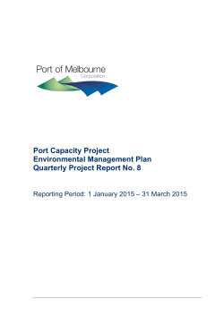 Port Capacity Project Environmental Management Plan Quarterly