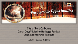 City of Port Colborne Canal DaysÂ® Marine Heritage Festival 2015