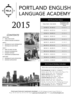 2015 PELA Application Form - Portland English Language Academy