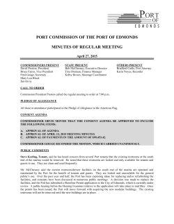 PORT COMMISSION OF THE PORT OF EDMONDS MINUTES OF