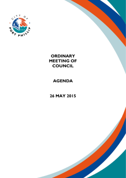 Agenda of Ordinary Meeting of Council - 26 May