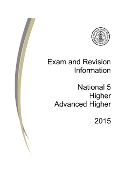 Exam and Revision Info 2015