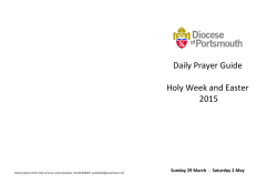 Daily Prayer Guide Holy Week and Easter 2015