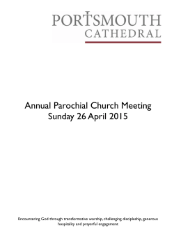 APCM 2015 reports - Portsmouth Cathedral