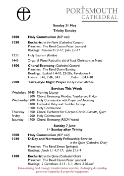Sunday 31 May Trinity Sunday 0800 Holy Communion (BCP said