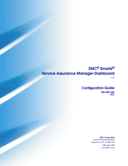 EMC Smarts Service Assurance Manager Dashboard Configuration
