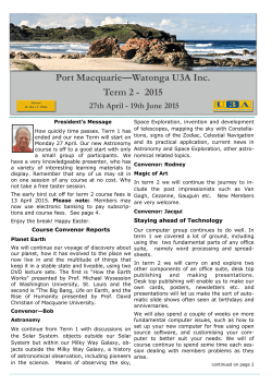 U3A Newsletter WebV 1502 - Port Macquarie Watonga U3A