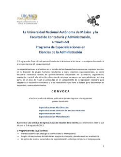 Especializaciones - FCA-DivisiÃ³n de Estudios de Posgrado