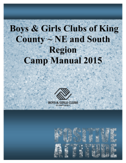 Summer Camp Manual - Boys and Girls Clubs of King County