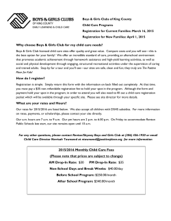 Registration Cover Letter - Boys and Girls Clubs of King County