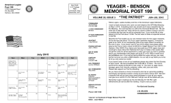 the latest edition - Yeager-Benson Memorial American Legion Post