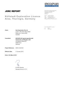 JORC REPORT KÃ¼llstedt Exploration Licence Area