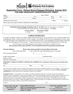 paper form registration, for credit - Potomac Arts Academy