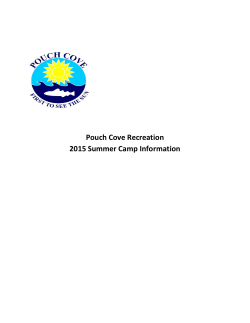 Pouch Cove Recreation 2015 Summer Camp Information