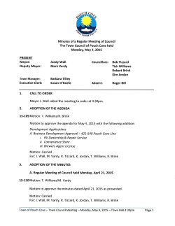 Motion: Carried 15-110 Motion: T. Williams/M. Vard