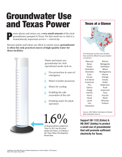 Groundwater Use and Texas Power - Energy Future Holdings