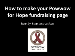 How to make your Powwow for Hope fundraising page