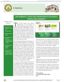 PPA E-Bulletin May-June 2015 - Public Procurement Authority