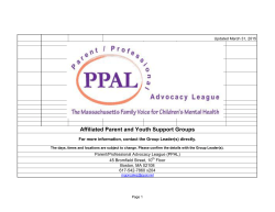 Affiliated Parent and Youth Support Groups