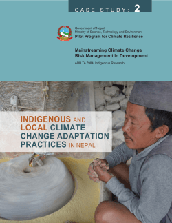 INDIGENOUS AND LOCAL CLIMATE CHANGE ADAPTATION