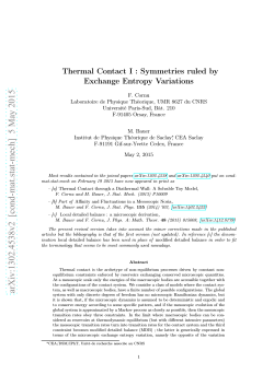 Thermal contact I : Symmetries ruled by Exchange Entropy Variations