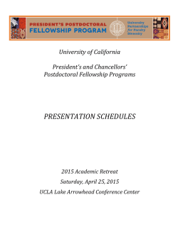 presentation schedules - President`s Postdoctoral Fellowship Program
