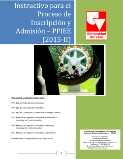 Instructivo para el Proceso de InscripciÃ³n y AdmisiÃ³n â PPIEE (2015-II)