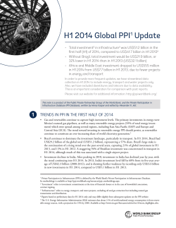 Global PPI Update - Private Participation in Infrastructure Project