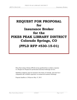PPLD RFP #530-15-01 - Pikes Peak Library District